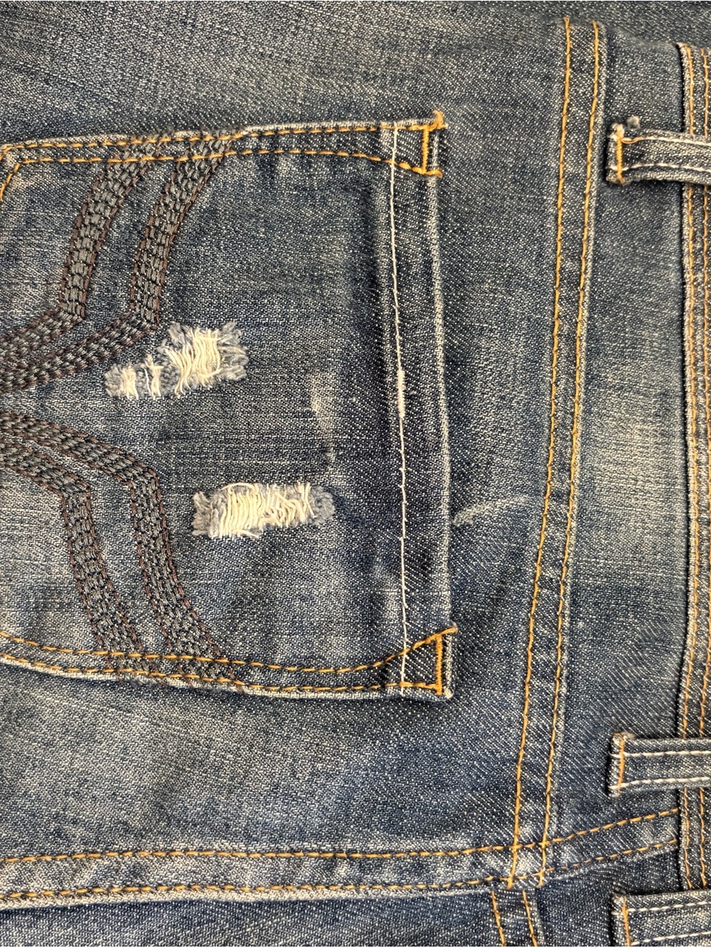 Flying Monkey Women's Boyfriend Jeans - Light/Medium Blue Distressed - Picture 8 of 8